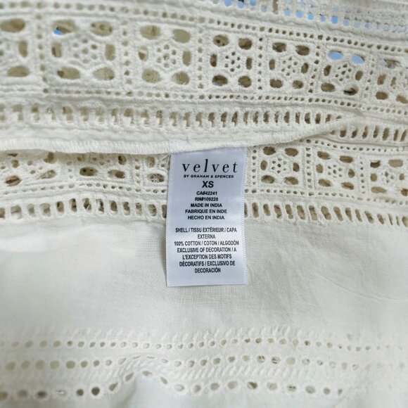 Velvet by Graham & Spencer Beach Eyelet Mini Dress in Ivory Size XS - Picture 8 of 13